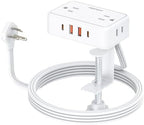 Desk Clamp Power Strip with 4 Outlets & 4USB, 10FT Extension Cord for Home by HOPOW