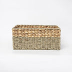 YAHUAN Natural Water Hyacinth & Seagrass Woven Storage Baskets – Wicker Storage Basket Organizer Bins with Handles for Home & Office Pantry Shelf (Medium) - Image 2