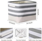 TheWarmHome Extra Large Cube Storage Bins Baskets for Organizing, Sturdy Fabric Storage Basket Cube W/Handles, Decorative Foldable Storage Baskets for Shelves Closet Nursery Toy (3 Pack 16×12×12inch) - Image 6