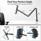 iPad Holder For Desk, Adjustable Tablet Arm iPad Desk Mount with C-Clamp - Image 5