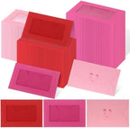 Uiifan 300 Pcs Window Gift Card Envelopes 4 x 2.8 Inch Gift Card Sleeves Mini Envelopes with Heart Shaped Clasp for Business Party Greeting Invitation(Red,Pink,Rose Red) by Uiifan