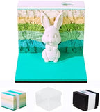 3D Time Piece Calendar 2026 3D Tear Away Art Memo Pad Notepad Desk Calendar with Light,3D Art Calendar Desktop Decoration Gift for Christmas Easter (Auspicious Rabbit) by SIWEME