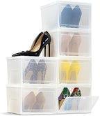 IRIS USA 6-Pack, Stackable Shoe Storage Box with Drop Front Door, Clear by IRISUSA