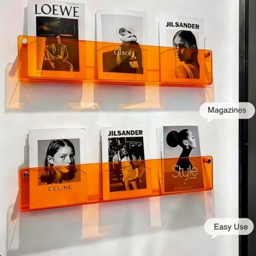 ROYALITA 2-Pack Acrylic Magazine Holder Brochure Holder, Orange 36 Inch - Image 6