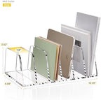YUXUN Desk File Organizer,6-Section Acrylic Desk Organizer,Vertical File Sorter Holder Organization for Office School & Classroom (Clear - 1Pack) - Image 3