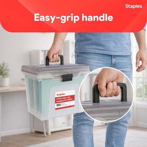 STAPLES File Box Portable Tote, Letter Size, Clear, 2/Pack - Image 5