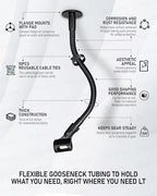 30-INCH Modular Microphone Stand Kit - Heavy-Duty Flexible Gooseneck Desktop Mic Stands Flange Mount Base and Extension Tube - Image 3