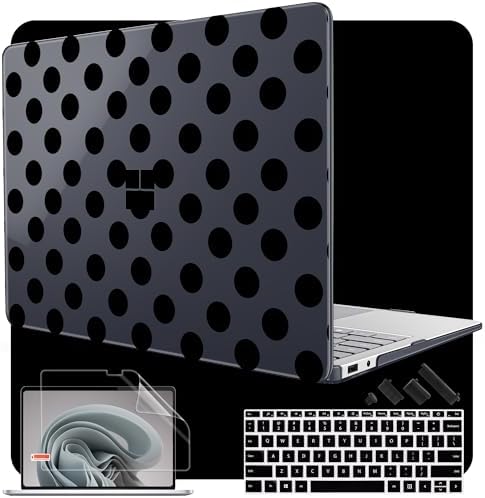 Case for Surface Laptop 8 2026/7 2024 13.8", Black Polka Dots by WelcomeViseNewitems