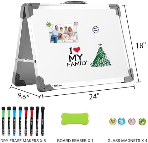 Tankee Dry Erase Board 18x24 Double Sided Magnetic Whiteboard with Stand - Image 5
