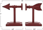 Creative Co-Op Decorative Cast Metal Arrow Bookends, Red, Set of 2 Pieces - Image 2