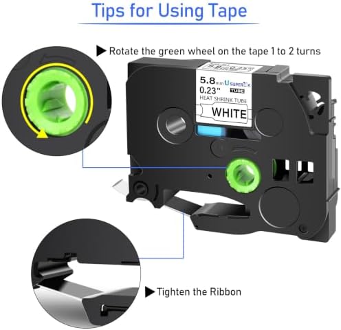 5PK Heat Shrink Label Compatible for Brother Ptouch Heat Shrink Tubing HSe221 HS-231 HSE211 HS241 Black on White for Wire Cable for PT-E300 PT-E500 PT-E550W PT-P750W - Image 3