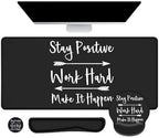 Large Desk Mat, Mouse Pad with Wrist Support, Keyboard Wrist Rest Set by Lateefah