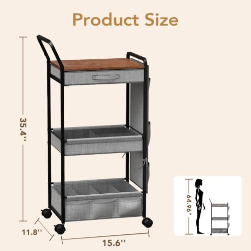 BBLIKE Diaper Caddy Organizer, Baby Cart with Basket and Side Pockets - Image 2