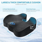 BlissTrends Memory Foam Seat Cushion for Office Chair & Car Seat, Grey - Image 2