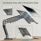 2-in-1 Gas Spring Laptop Desk Mount for 12"-17" Notebook/13"-32" Monitor - Image 6