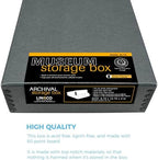 Lineco Drop Front Archival Storage Box, 8.75x10.75x3 in, Gray, 2 Pack - Image 5