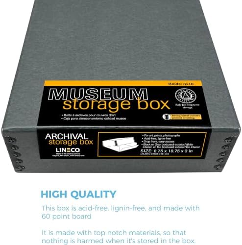 Lineco Drop Front Archival Storage Box, 8.75x10.75x3 in, Gray, 2 Pack - Image 5