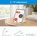 PlusAcc Stand for iPad & Show 15/21 & Tablet, Adjustable Tilt Holder, White - Image 4