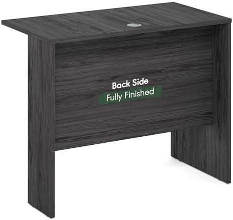 Furinno Roger Office Desk Return, 35 Inch Rectangular Desk Return for Executive Desk, Reversible Return with Cord Grommet, Scratchproof and Water-Resistant, for Home Study, Office, Coastal Grey - Image 4