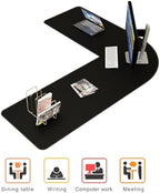 Chihein Leather Desk Mat L Shaped 61” x 72.8” x 23.6” (Black) - Image 3
