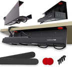 Under Desk Cable Management Tray - No Drill Organizer for Glass Desk. Perfect Standing Cable Management Rack (Black Wire Tray - Single 17'') by ScandinavianHubCableTrays