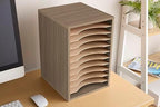 Safco Products Vertical Desktop Sorter, 11 Compartment, Gray Wood - Image 4