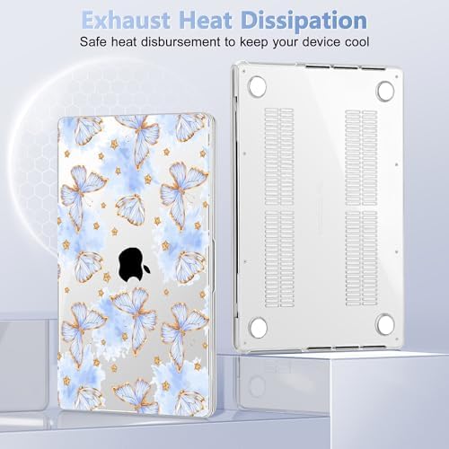 May Chen for 2026 MacBook Pro 14-inch M5 M4 M3 M2 M1 Pro/Max Chip, Release 2026 2025-2021, Model A3427 A3426 A3434 A3112 A3401 A3185, Plastic Hard Shell with Keyboard Cover, Blue Butterfly - Image 5