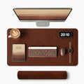 Leather Desk Mat & Mouse Pad - Desk Blotter Large 31.5X 15.8in by kongwaOfficeProducts