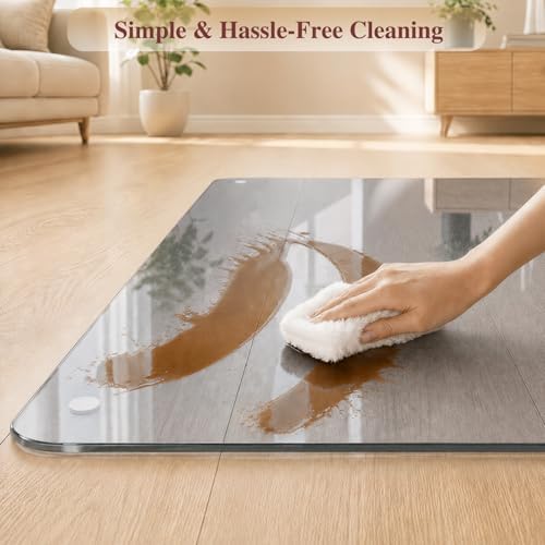 Tempered Glass Chair Mat for Carpet, 48"x72" Grey Floor Mat - Image 6