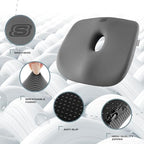 Skechers Seat Cushion Memory Foam,Donut Pillow Office Chair Cushion for Tailbone Pain Relief,Butt Pillow for Office Chair,Car seat Cushion,Long Sitting Office Workers,and Car Drivers,Grey - Image 3