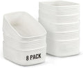 8 Pack Small Storage Baskets for Organizing, Woven Rope Bins for Bathroom, Closet, Shelf Organizer, Cute Cube Decorative Box for Towels, Baby Nursery, Toys, Gift Empty Baskets - 11.5"x7.5"x4.7"-White by Unknown