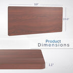 VIVO Dark Walnut 60 x 24 inch Solid Table Top, DESK-TOP60D - Image 3