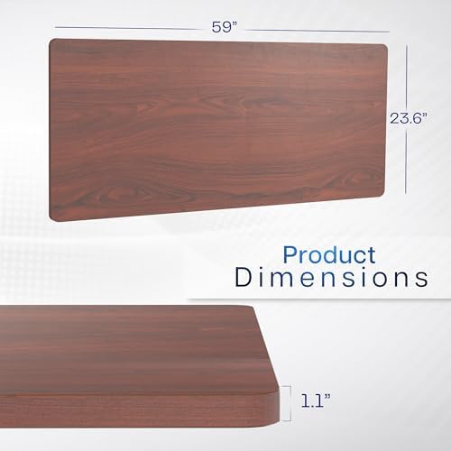 VIVO Dark Walnut 60 x 24 inch Solid Table Top, DESK-TOP60D - Image 3