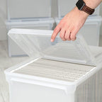 IRIS USA 5-Pack 44 Qt. Letter File Box with Hinged Lid, Clear - Image 6