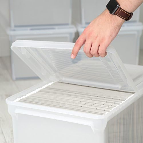 IRIS USA 5-Pack 44 Qt. Letter File Box with Hinged Lid, Clear - Image 6