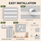 Felt Bulletin Board for Wall 36" x 24" Unfolded Size, Frameless Felt Pin Board, Soft Cork Board Alternative for Office, Home Planning, Notes, Photos & Wall Decor, Foldable Shipping, Easy Install - Image 6
