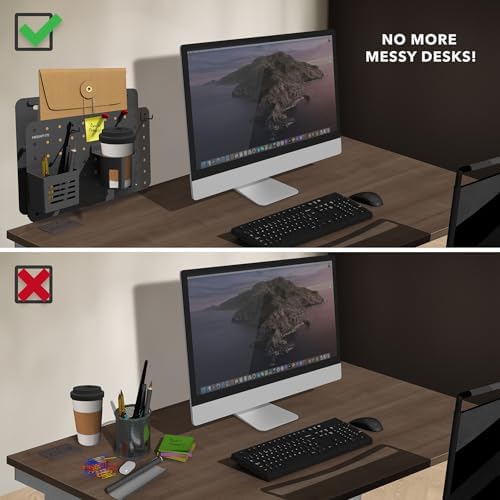 Mount-It! Desk Pegboard Organizer, 360 Rotation, Black - Image 5