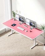 YSAGi Leather Desk Protector, Office Mat, Large Mouse Mat, Non-Slip PU Leather Blotter, Laptop Desk Mat, Waterproof Writing Pad for Office and Home(Pink, 63" x 24") - Image 2