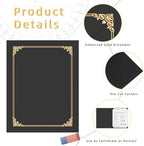HAUTOCO 50 Pcs Certificate Holders, Black Diploma Folders Document Covers with Gold Foil Border for Letter Size 8.5x11 Cardstock, Award, Graduation - Image 3