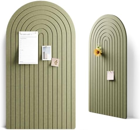 Large Arched Felt Bulletin Board 47.2''×25.5'', Olive Green by FLUXYNARA