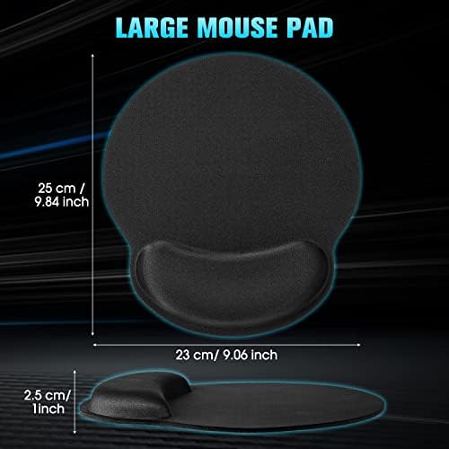 Yunsailing 8 Pack Ergonomic Mouse Pad with Wrist Rest Gel Foam,Black - Image 6
