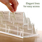 SANRUI Acrylic Business Card Holder for Desk, 9-Slot Horizontal Clear - Image 5