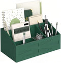 Wood Mail Organizer Countertop,Farmhouse Desk and Kitchen Countertop Storage, Letter Sorter, Desk Mail and Bill Organizer, Desktop File and Paper Holder (Green) by BELOVALE