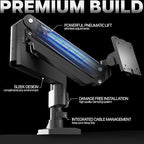 VIVO Premium Aluminum Tall Extended Monitor Arm for Ultrawide Monitors up to 49 inches and 33 lbs, Single Desk Mount Stand, Pneumatic Height Adjusting, Max VESA 100x100, Black, STAND-V101GT - Image 5