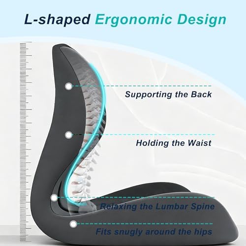 Seat Cushion for Office Chair, Ergonomic Cushion with Lumbar Support Pillow - Image 3