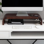 Anji Mountain Monitor Stand for Desk - Desktop Organizer & Laptop Riser, Ergonomic Monitor Riser, Space-Saving, Durable, Easy Assembly & Ideal for Home & Office, Walnut, Power Edition by AnjiMountain