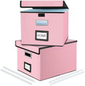 File Organizer Box with Lids, Collapsible File Folder Organizer by Huolewa