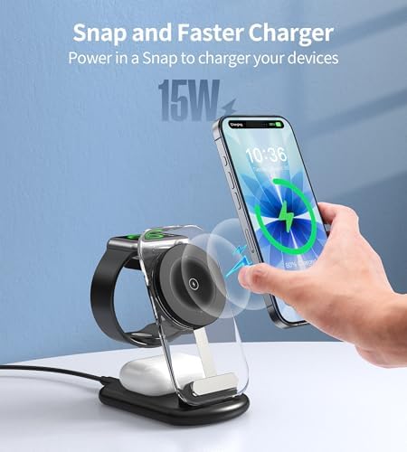 Mukiya 3 in 1 Magnetic Wireless Charging Station for Apple Devices - Image 4