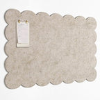 Orelle Scalloped Felt Bulletin Board | 35 x 23” | Foldable Peel and Stick Felt Board for Wall | Alternative Cork Board for Office, Message Board, Kids Art Display | Beige by Orelle