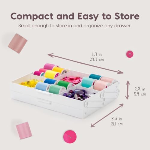 IRIS USA 2-Tier Drawer Organizer |Made in USA| 22 Dividers (2-Pack) - White - Image 3